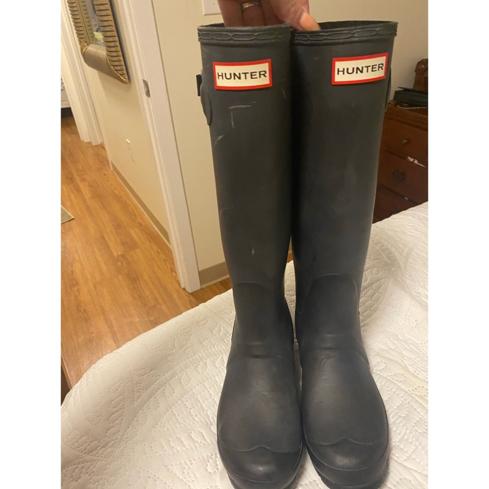 Hunter rain black boots size 7